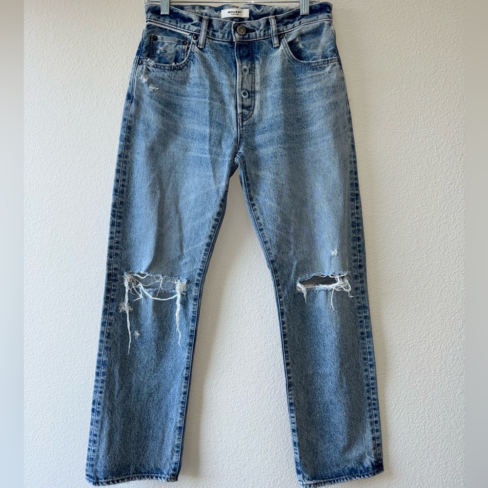 Moussy Vintage Button Fly Relaxed Straight Leg Jeans Size 26 EUC